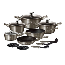 Алюмінієвий набір посуду Berlinger Haus Carbon Metallic Line BH-1223N з мармуровим покриттям