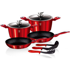 Унікальний набір посуду Berlinger Haus Burgundy Metallic Line 9 предметів BH-1228N