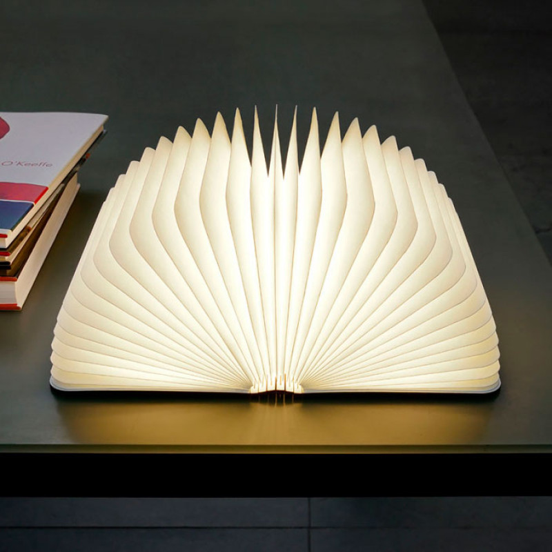 Складаний світильник у вигляді книги Book Light з дерев'яною обкладинкою