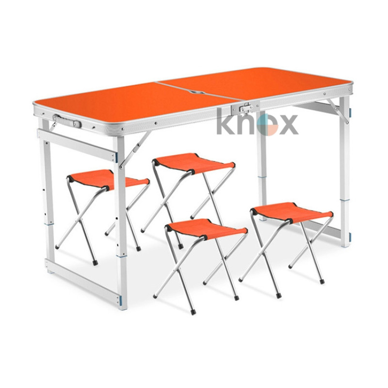 Посилений стіл для розкладної пікніка з 4 стільцями Easy Camping (помаранчевий)