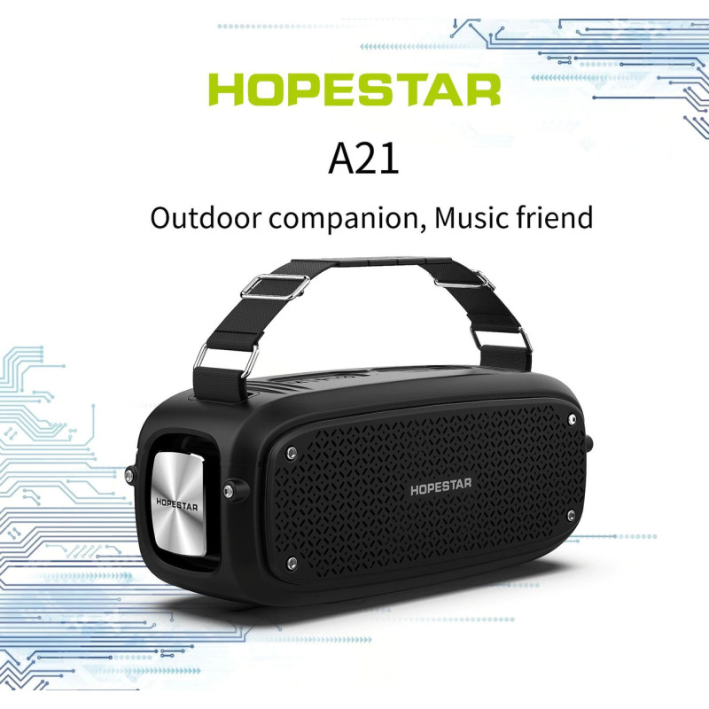 Портативна блютуз колонка HOPESTAR A21 | акустична система bluetooth (чорна)