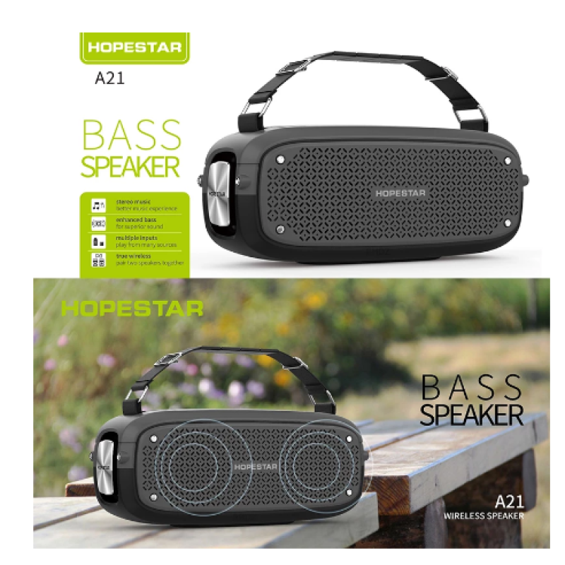 Портативна блютуз колонка HOPESTAR A21 | акустична система bluetooth (чорна)