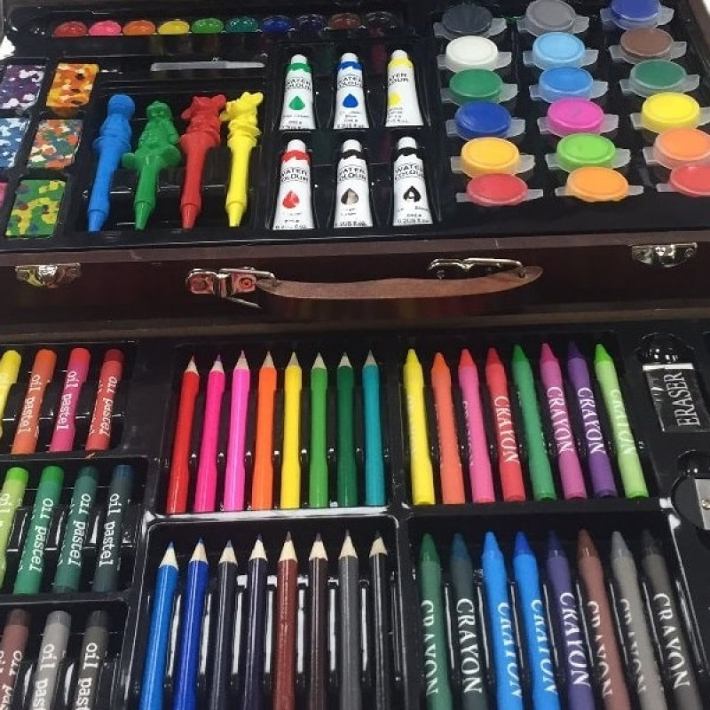 Набір для малювання та творчості у дерев'яній валізі 120 предметів Easy Paint (EP90187)