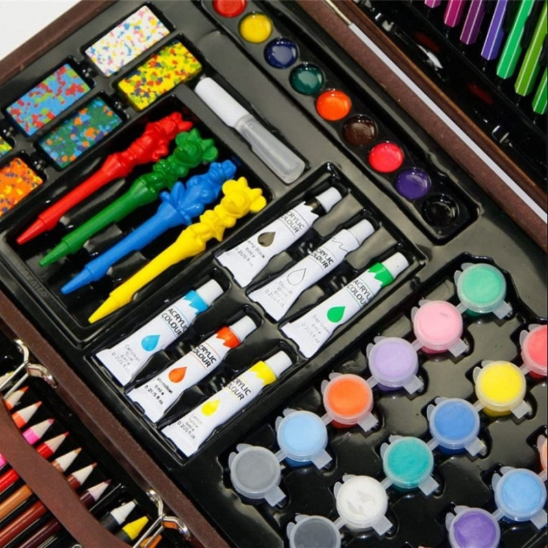 Набір для малювання та творчості у дерев'яній валізі 120 предметів Easy Paint (EP90187)