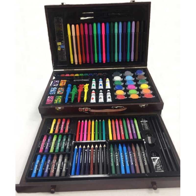 Набір для малювання та творчості у дерев'яній валізі 120 предметів Easy Paint (EP90187)