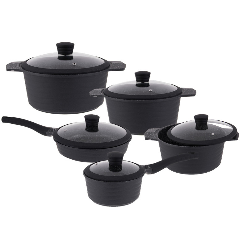 Набір посуду Edenberg EB-9185 з мармуровим покриттям на 10 предметів із 3 шаровим дном