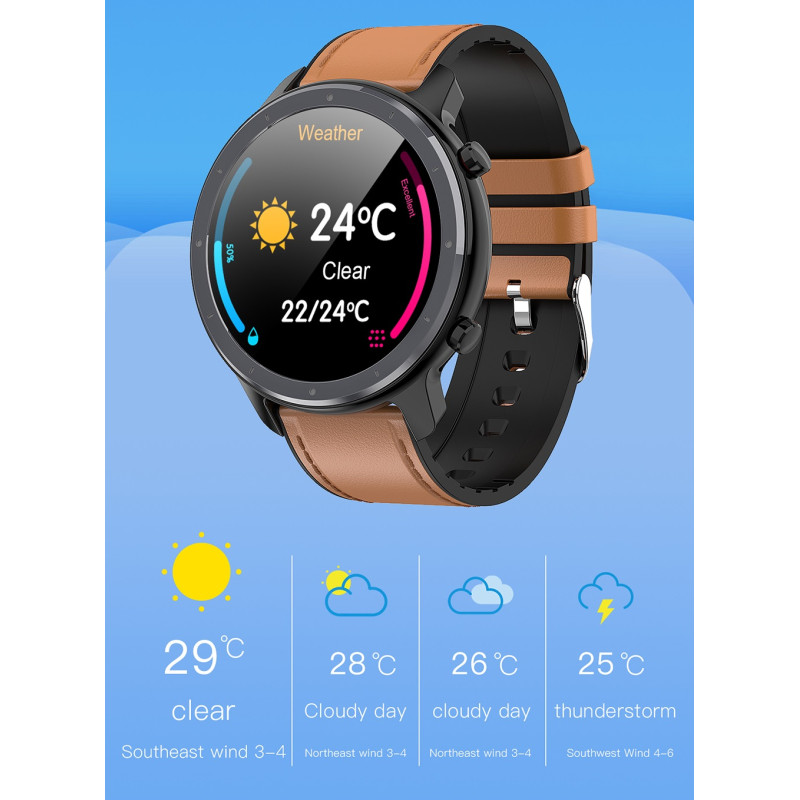 Смарт-годинник Lemfo L11 IPS з вимірюванням тиску та ЕКГ (Black brown)