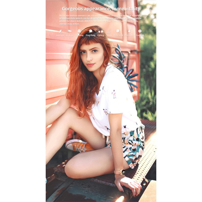 Стильний смарт-годинник KingWear KW20 із виміром тиску та пульсу