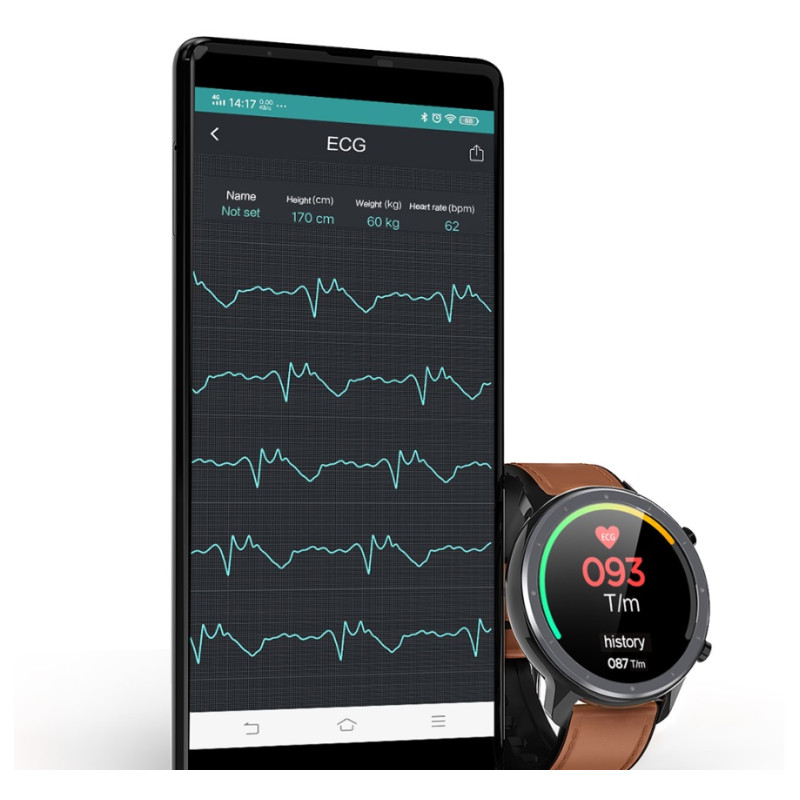 Смарт-годинник Lemfo L11 IPS з вимірюванням тиску та ЕКГ (Black brown)