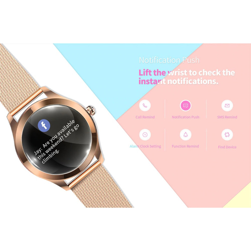 Стильний смарт-годинник KingWear KW10 із виміром пульсу та тиску