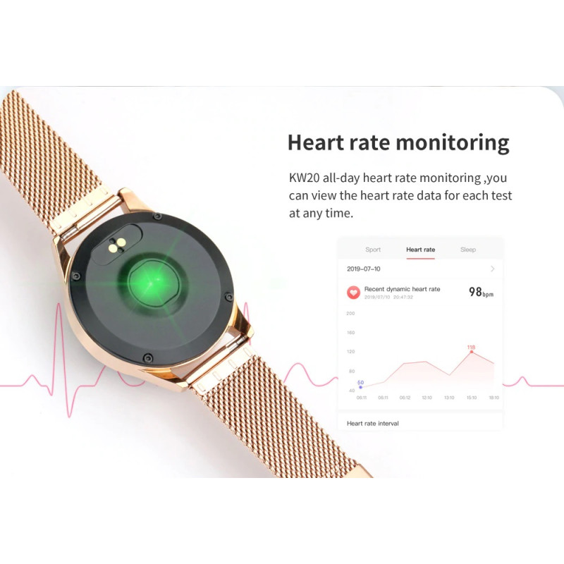 Стильний смарт-годинник KingWear KW20 із виміром тиску та пульсу