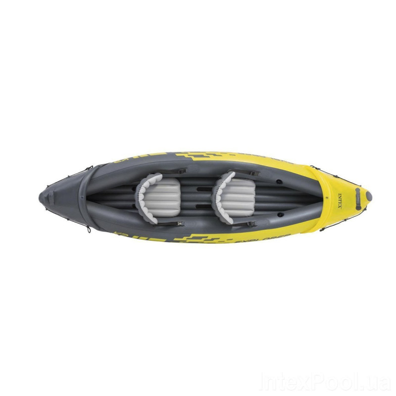Двомісна надувна байдарка (каяк) Intex 68307 Explorer K2 з веслами та насосом 312 х 91 х 51 см