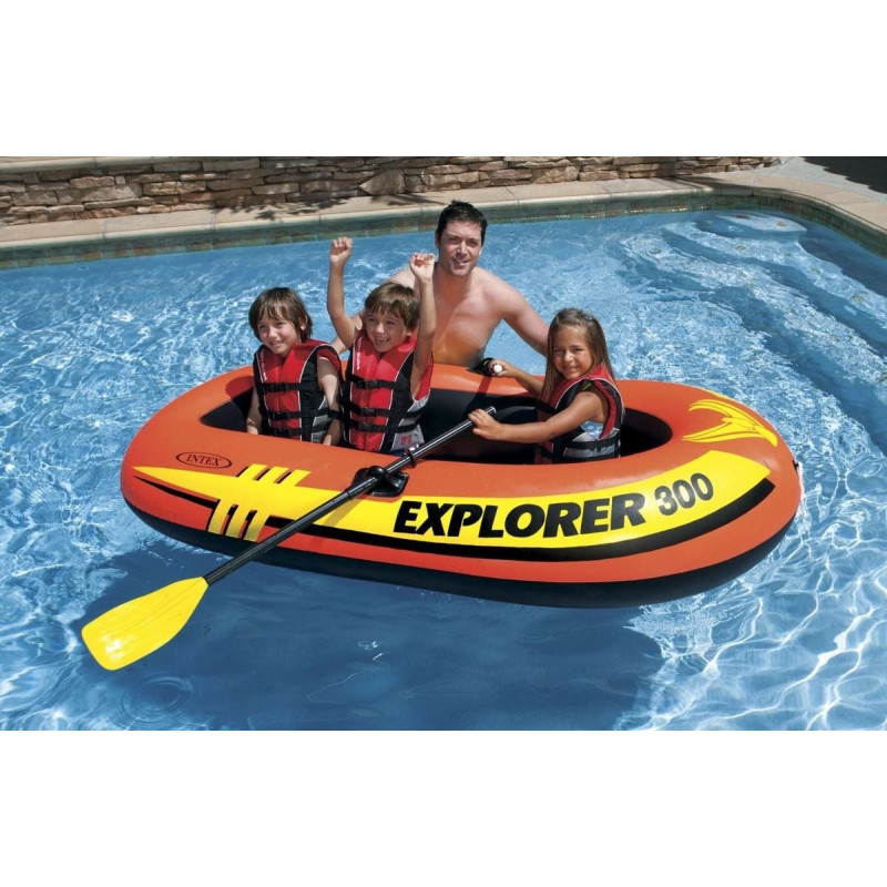 Двомісний надувний човен Intex 58332 Explorer 300 Set з веслами та насосом 211 х 117 х 41 см Двомісний надувний човен Intex 58332 Explorer 300 Set з веслами та насосом 211 х 117 х 41 см