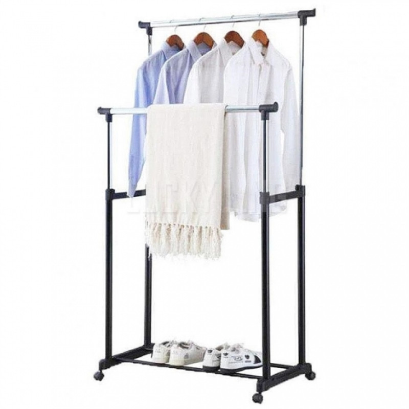 Телескопічна вішалка-стійка для одягу Double-Pole Casual Hanger (339 LR)