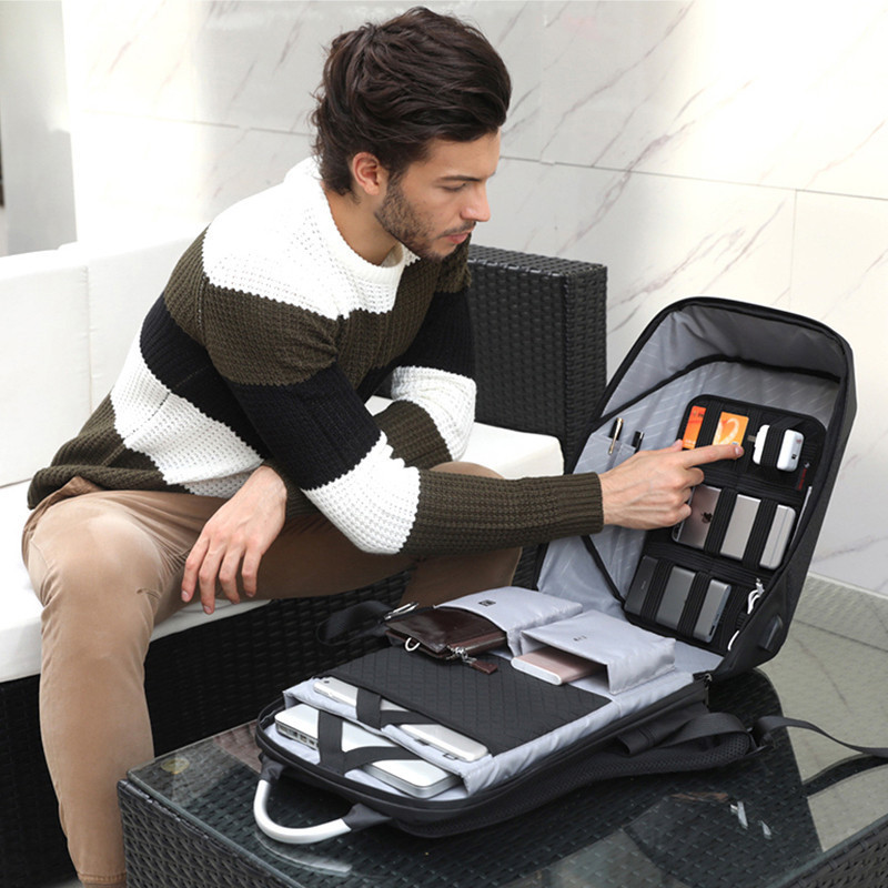 Міський рюкзак для ноутбука Arctic Hunter original grey із захистом від крадіжок та водозахистом (B00208)