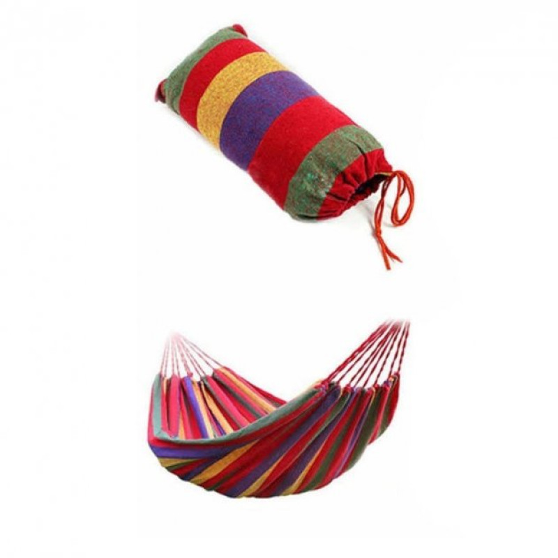 Класичний тканинний підвісний гамак з перкладиною 80x200 см Easy Camping (мексиканський) M1249