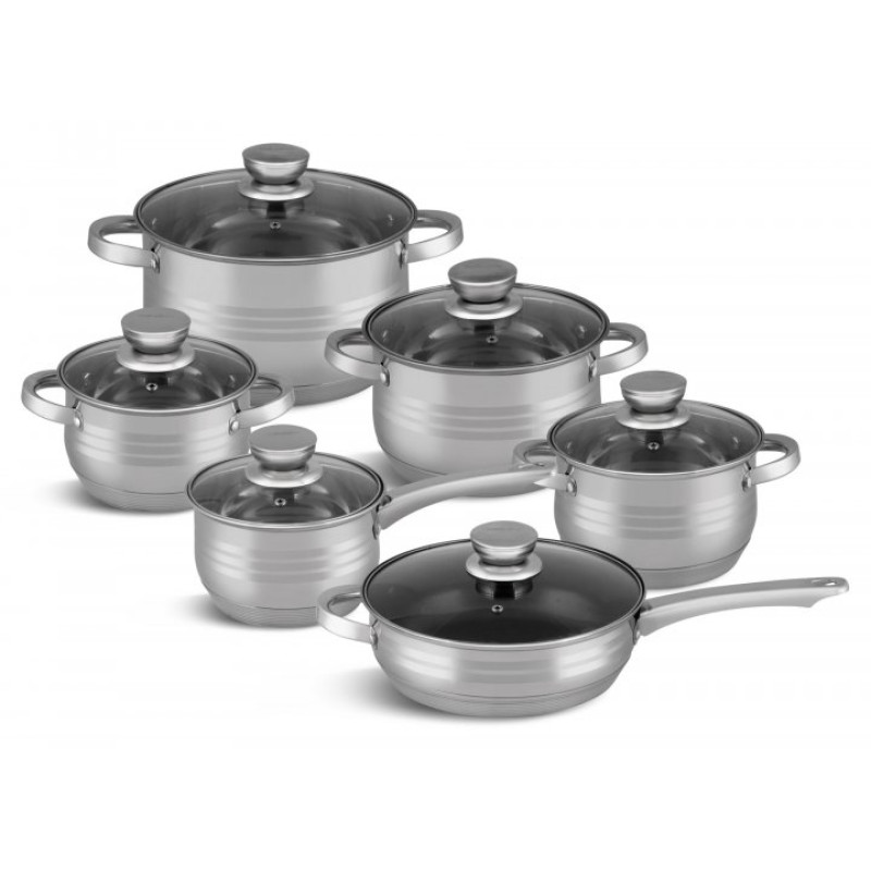 Набор посуды 12 предметов из нержавеющей стали Edenberg (EB-4039M) для всех видов плит