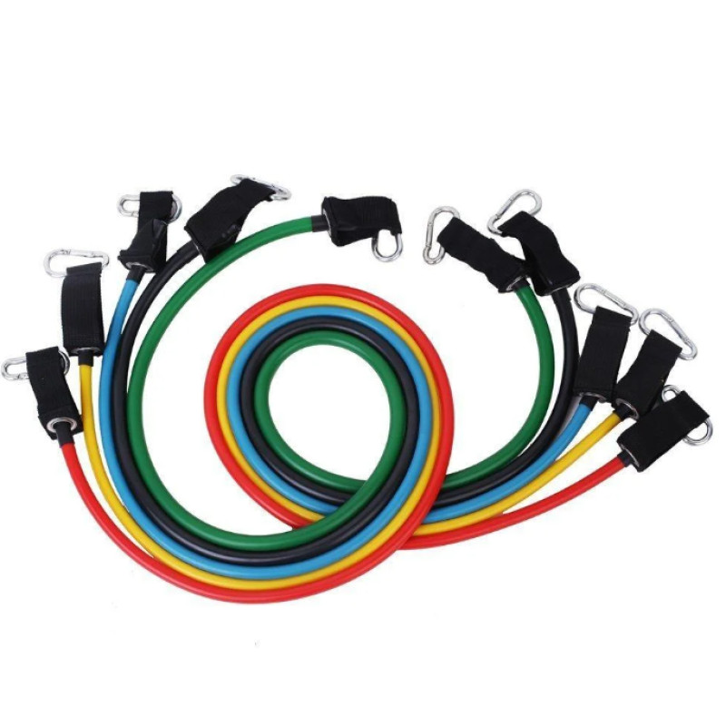 Універсальний набір трубчастих еспандерів для фітнесу, багатофункціональні еспандери - джгути 5 штук + чохол Reystyle