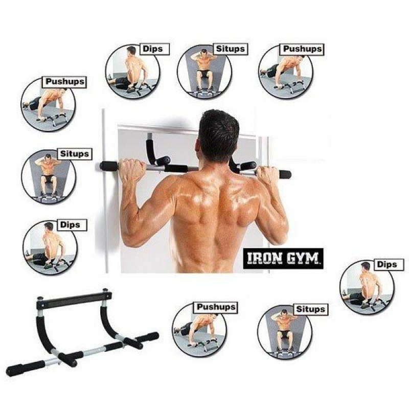 Підвісний дверний турнік - бруси - тренажер для преса, підтягування та віджимань Iron Gym (W59) багатофункціональний