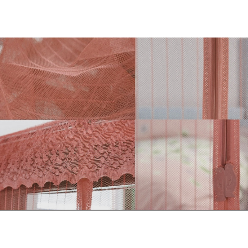 Розсувна антимоскітна штора на двері Magic Mesh москітна сітка на магнітах коричнева Розсувна антимоскітна штора на двері Magic Mesh москітна сітка на магнітах коричнева