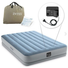 Двомісне надувне ліжко Intex із вбудованим електронасосом 203х152х36 см 64168 NP надувний матрац