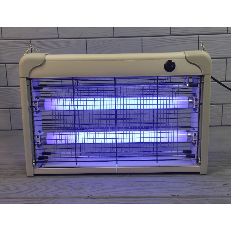 Знищувач комах, світильник пастка для мух та комарів LEBRON 2x10w до 60 м2 Інсектицидна ультрафіолетова лампа