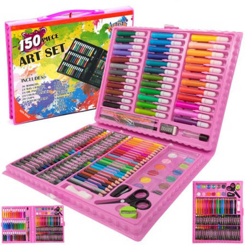 Набір для малювання та дитячої творчості у валізі Easy Paint Art Baby 150 предметів Pangxiang Rose (12409)