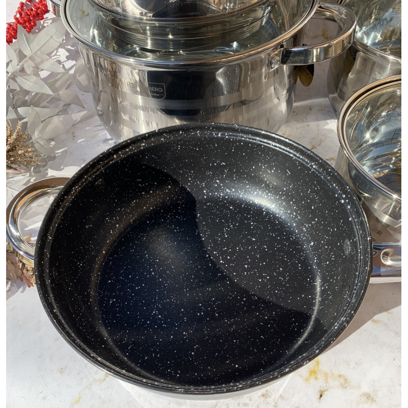 Набор посуды 12 предметов из нержавеющей стали Edenberg (EB-4039M) для всех видов плит