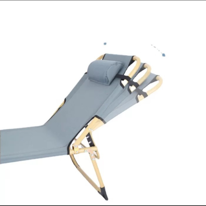 Раскладная кровать Folding-Bed с подголовником туристическая с алюминиевым каркасом и ножками до 110кг 180х60х30см Grey (FB-1242)