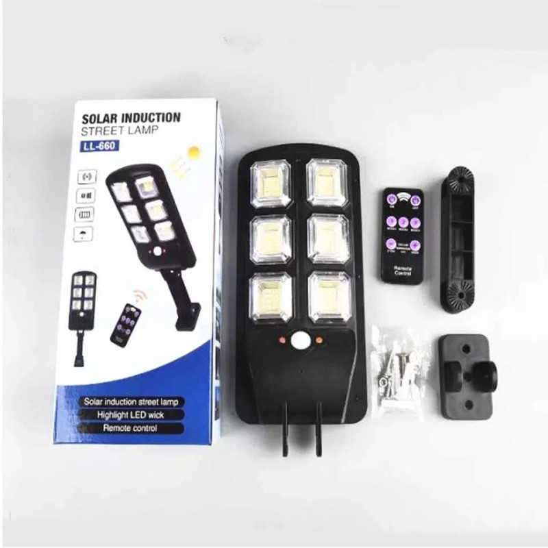 LED прожектор вуличний настінний із сонячною панеллю водозахищений з датчиком руху та пультом LL-660