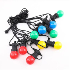 Вулична ретро гірлянда на 5м з 10 LED лампами в «Куля різнокольорова» NC-7824 Multicolor