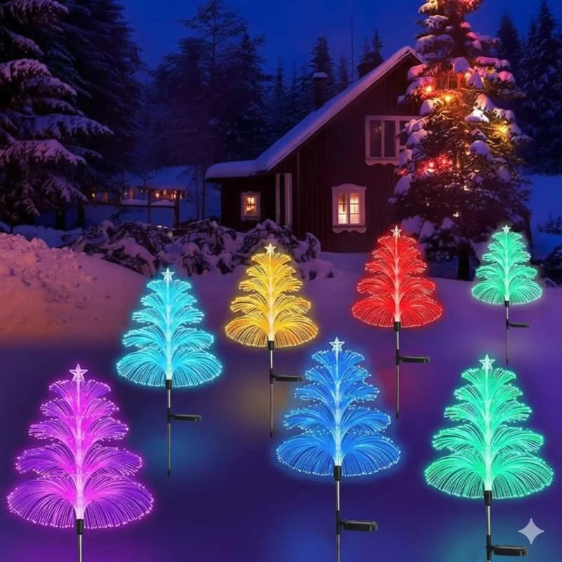 Садовий світильник "Ялинка" із 2 штук на акумуляторі з солн.панелью на 8 режимів NC-7818