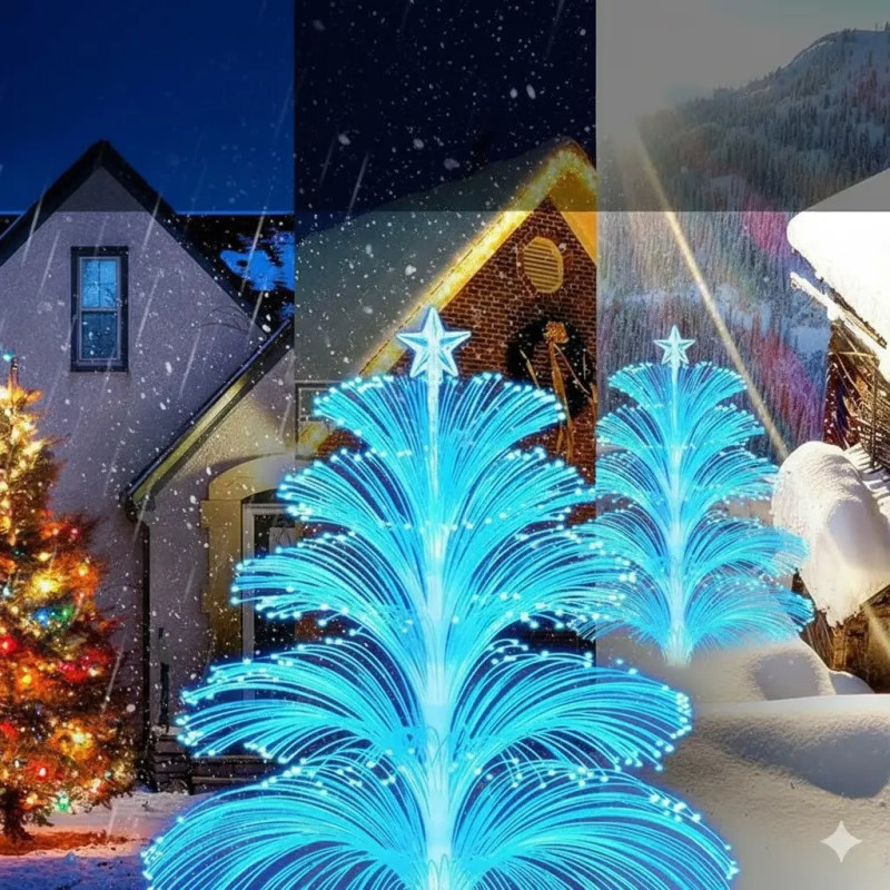 Садовий світильник "Ялинка" із 2 штук на акумуляторі з солн.панелью на 8 режимів NC-7818