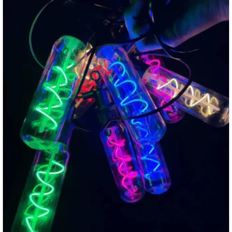 Вулична світлодіодна гірлянда 5м на 10 ламп від мережі 220В «Подовжені лампи спіраль» NC-7823 Вулична світлодіодна гірлянда 5м на 10 ламп від мережі 220В «Подовжені лампи спіраль» NC-7823