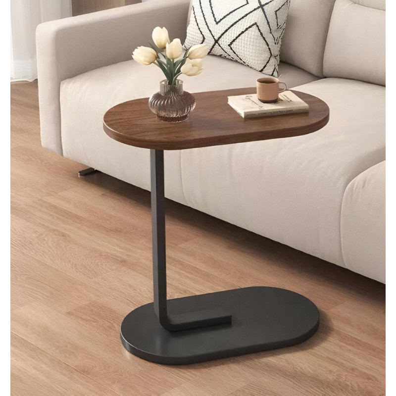 Приліжковий столик 28×45×60см з дерев'яною стільницею наддиванний Modern Table MT-7856 Приліжковий столик 28×45×60см з дерев'яною стільницею наддиванний Modern Table MT-7856