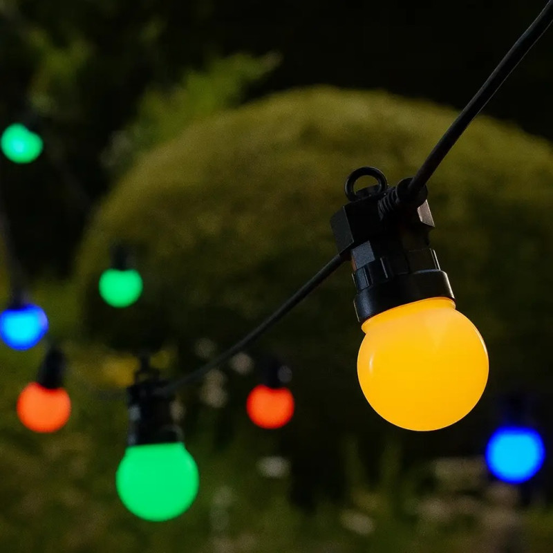 Вулична ретро гірлянда на 5м з 10 LED лампами в «Куля різнокольорова» NC-7824 Multicolor