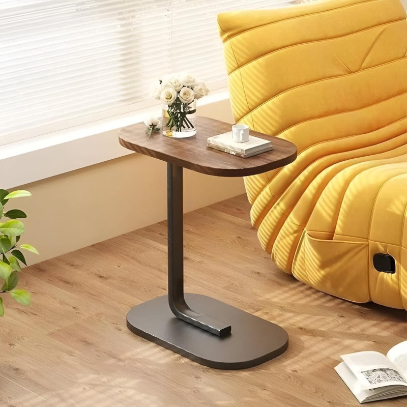 Приліжковий столик 28×45×60см з дерев'яною стільницею наддиванний Modern Table MT-7856 Приліжковий столик 28×45×60см з дерев'яною стільницею наддиванний Modern Table MT-7856