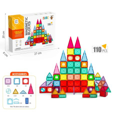 Дитячий конструктор з магнітнітних блоків на 110 деталей Magic Build MB7867 Multicolor
