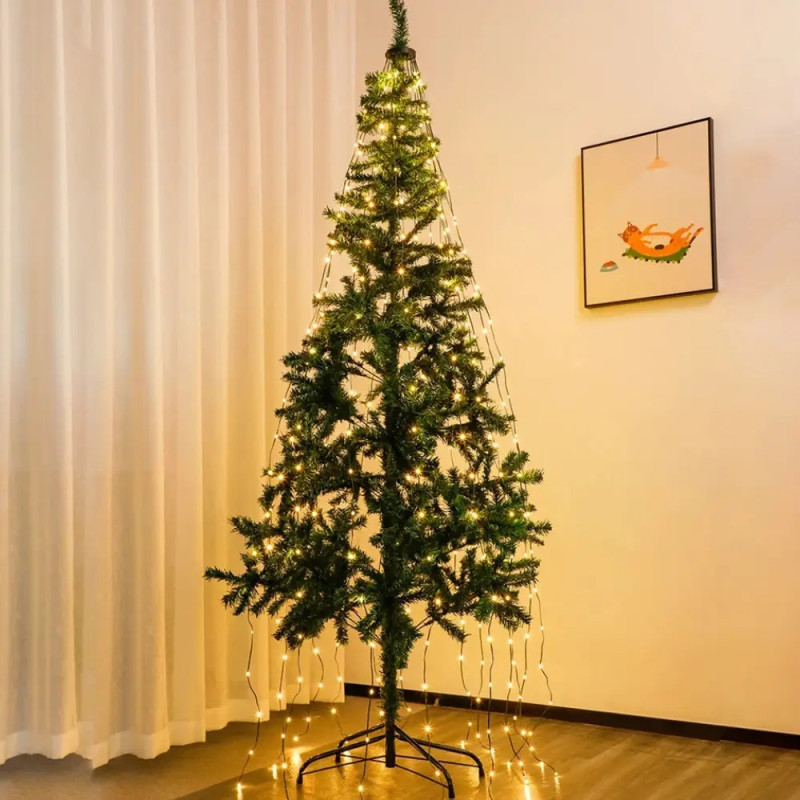 Програмовна новорічна Smart гірлянда на 10 ниток по 2м від USB з Bluetooth, пультом і керуванням із телефона Кінський хвіст SFK-02 RGB