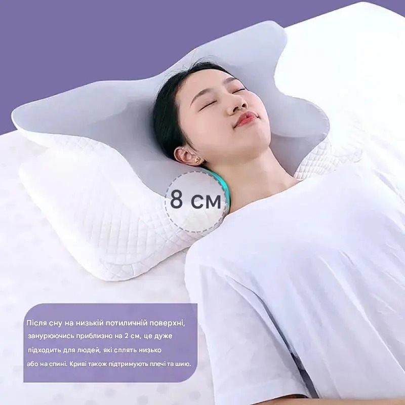 Подушка ортопедична анатомічна охолоджуюча з ефектом пам яті 62×41см Mariposa Pillow MP-8789 White-gray Подушка ортопедична анатомічна охолоджуюча з ефектом пам яті 62×41см Mariposa Pillow MP-8789 White-gray