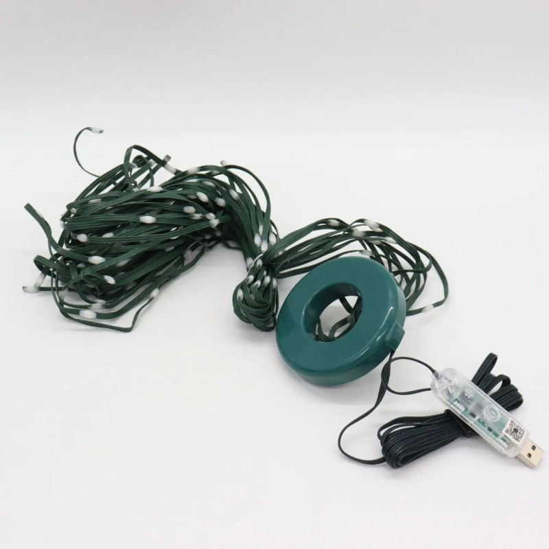 Програмовна новорічна Smart гірлянда на 10 ниток по 2м від USB з Bluetooth, пультом і керуванням із телефона Кінський хвіст SFK-02 RGB