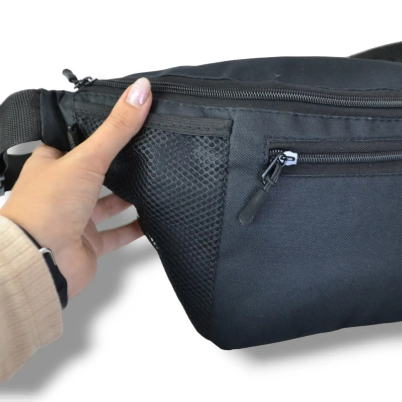 Сумка-бананка на 8 кишень із сіткою та відбиваючим елементом Barco-Bag SN-1905 Black