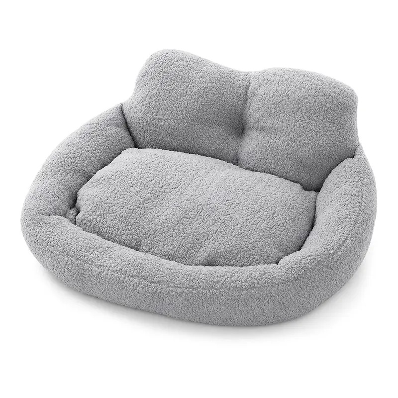 Лежак пуф для котів та собак Фліс та Поліестер 50*45*25см Taopets NT-7656 Gray