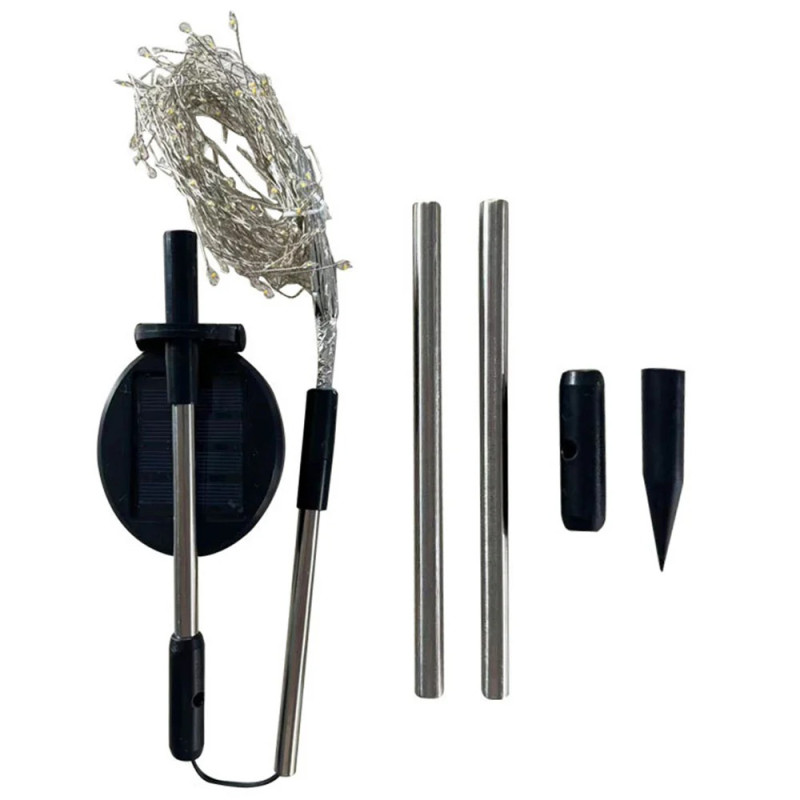 Садовий ґрунтовий ліхтарик 2 шт. на сонячній батареї з датчиком світла та 2 режимами "Верба" NC-7819