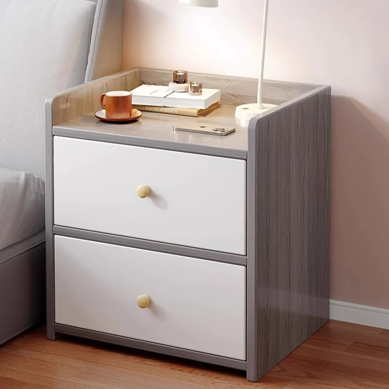 Приліжкова тумбочка для спальні з висувними ящиками 40х30х45см Fast Comfort FC-7614 Gray-white