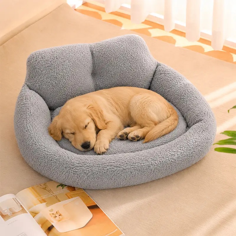 Лежак пуф для котів та собак Фліс та Поліестер 50*45*25см Taopets NT-7656 Gray