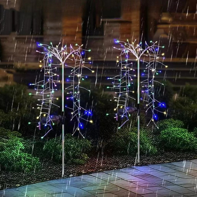 Садовий ґрунтовий ліхтарик 2 шт. на сонячній батареї з датчиком світла та 2 режимами "Верба" NC-7819