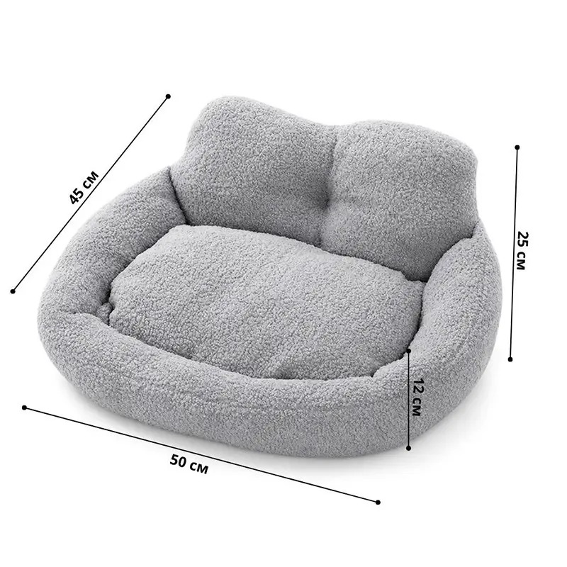 Лежак пуф для котів та собак Фліс та Поліестер 50*45*25см Taopets NT-7656 Gray