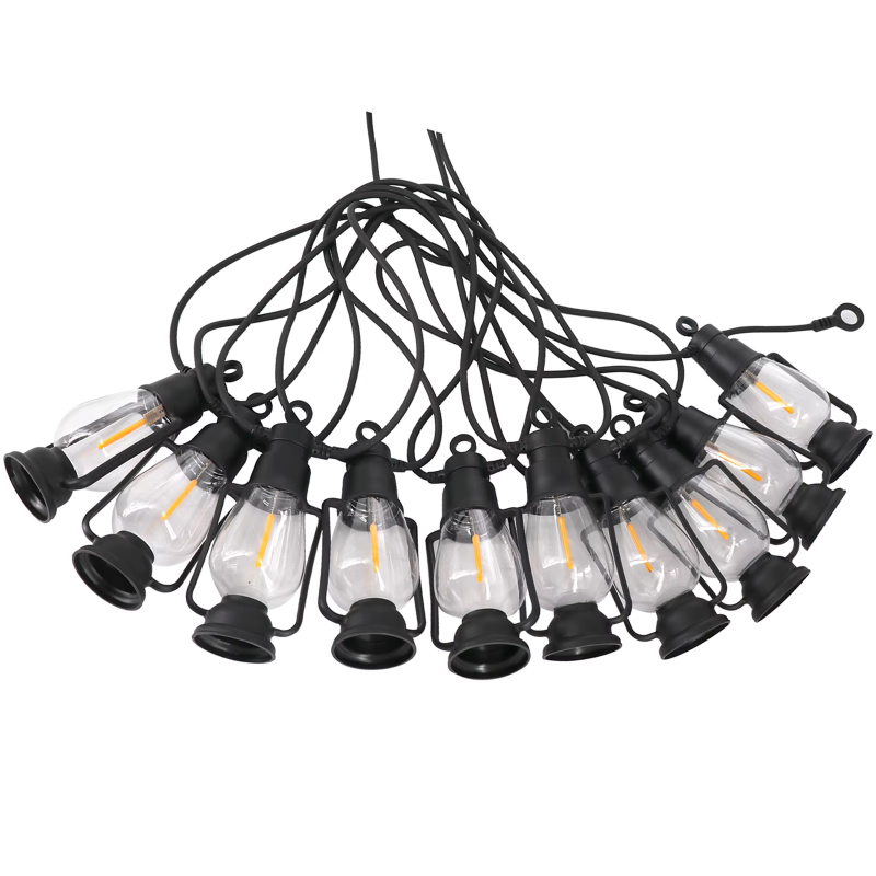 Дизайнерська вулична гірлянда 5м на 10 ламп від 220В з теплим кольором "Лампи підвісні" SFK-49