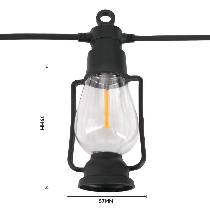 Дизайнерська вулична гірлянда 5м на 10 ламп від 220В з теплим кольором "Лампи підвісні" SFK-49